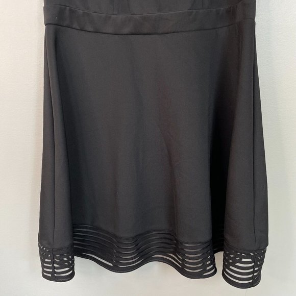 City Chic Dress Medium Women's 18 Black Mesh Inset Illusion Keyhole Sleeveless - Picture 3 of 11